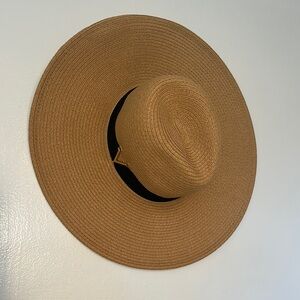 Vince Camino gross grain Panama Stylish Tan Wide-Brim Hat